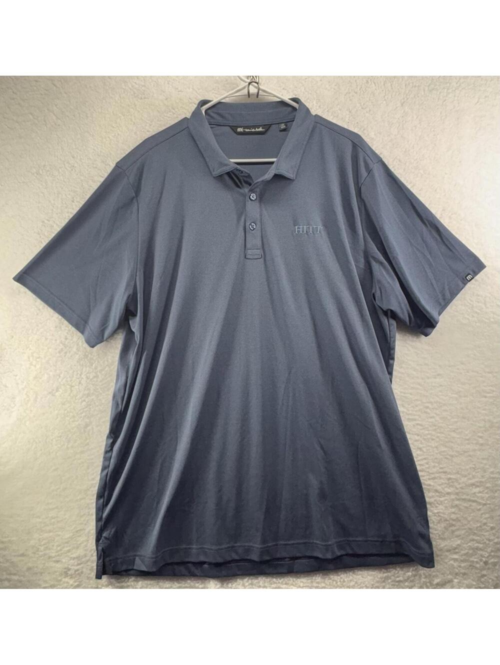 Travis Mathew Blue Golf Performance Short Sleeve Polo Mens Size XXL 2XL